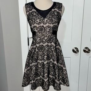 Black Lace Skater Dress